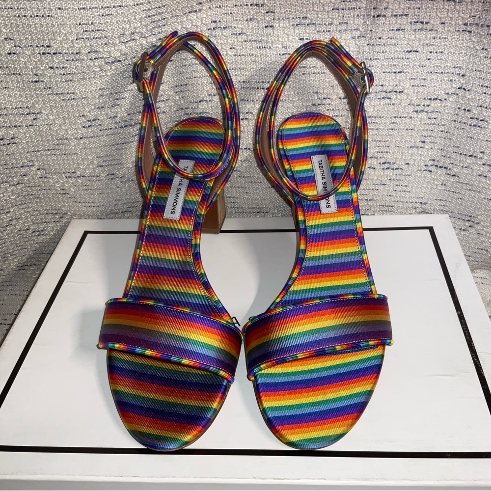 Leticia Rainbow Stripe Silk by Tabitha Simmons Size: 40